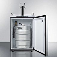 Summit SBC635MOS7HHTWIN 24" Outdoor Dual Tap Beer Dispenser with 5.6 cu. ft. Capacity Automatic Defrost Digital... N3