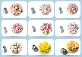 Russian Piping Tips 28 Pcs/Set-Stainless Steel Icing Nozzles Decoration Tools Create Flowers for Cakes, Pies,... N6