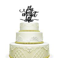 The Best is Yet to Come Wedding Cake Topper Mirrored Silver N2