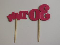 All About Details Red Thirty Cupcake Toppers, Set of 12 N2