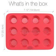 BakeitFun Standard Silicone Muffin Baking Pan in Vibrant Red Color with 12 Circular Compartments That Can Be Used...