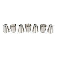 Hommii 7pcs/set Russian Icing Piping Nozzles Cake Decoration Tips Home Baking DIY Tool Tulip Rose Nozzle Tip