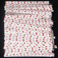 Red/Pink Hearts Valentine's Day Paper Twist Ties 100 Count 3 1/2" Length Candy Making Supplies