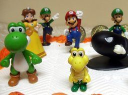 Mario Brothers Birthday Party 22 Piece Mario Birthday Cake Topper Featuring Mario, Luigi, Bullet, Toad, Mushroom... N5
