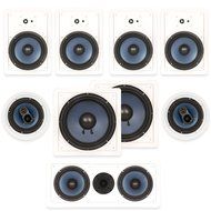 Blue Octave In Wall and In Ceiling 7.2 Home Theater 8" Speaker Set New 3160 Watts RHT837