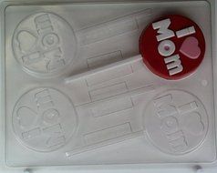 Round w/ &quot;I (heart) Mom&quot; M007 Mother&#039;s Day Chocolate Candy Mold