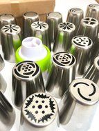 38 Piece - Complete Russian Piping Tips Set - Schast&#039;ye Original - Includes: 32 Stainless Steel Piping Tips +... N4