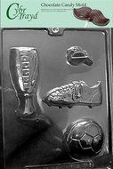 Cybrtrayd S100 Sports Chocolate Candy Mold, Soccer Kit for Specialty Box