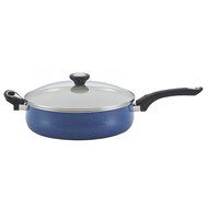 Farberware New Traditions Speckled Aluminum Nonstick 5-Quart Jumbo Cooker with Helper Handle, Blue with Black... N3