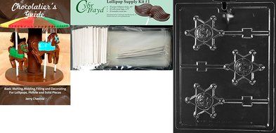 Cybrtrayd J108 Sherriff Badge Pop Jobs Chocolate Candy Mold N2