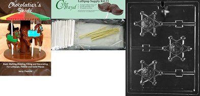 Cybrtrayd J108 Sherriff Badge Pop Jobs Chocolate Candy Mold N3