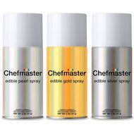 Chefmaster by US Cake Supply Edible Spray Food Coloring 3 Color Kit in 2-Ounce Cans - Gold, Silver, Pearl