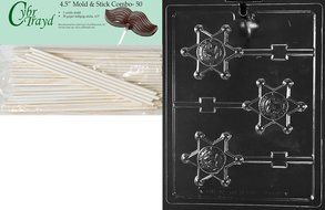 Cybrtrayd J108 Sherriff Badge Pop Jobs Chocolate Candy Mold N5