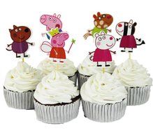BETOP HOUSE Set of 24 Pieces Cute Peppa Pig Theme Party Decorative Cupcake Topper for Kids Birthday Party Baby... N6