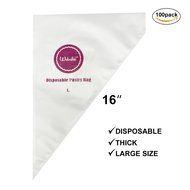 Webake 16&quot; Disposable Pastry Bag 100pcs Icing Piping Bags N4