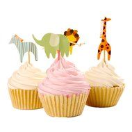 Tonnier - &hearts; Lovely Animals Series &hearts; - Zoo Set of 24 Pieces - Cake and Cupcake Toppers, Decoration N10