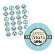 Dashing Little Man Mustache Party - Cupcake Wrapper &amp; Pick Party Kit - Set of 24