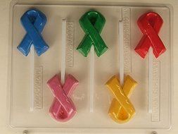 Ribbon for cause, Awareness Ribbon, Lollipop, AO204 All Occasion Chocolate Candy Mold