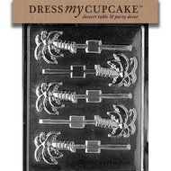 Dress My Cupcake DMCF044 Chocolate Candy Mold, Palm Tree Lollipop
