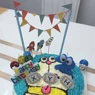 Baby Shower Birthday Party Cake Topper Cake Bunting Banner Flag Party Decor #14 N5