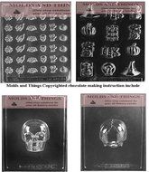 Halloween Deco Chocolate candy mold, Assorted with bat chocolate candy mold &amp; Medium 3D Skull chocolate candy...