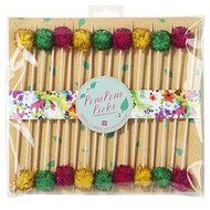 Pom Pom Picks Cake Decorates, 3 Colors, Set of 18 N2