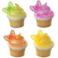 DecoPac Butterfly Brights Cupcake Rings (12 Count)