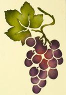 Designer Stencils C070 Single Grape Cake Stencil, Beige/semi-transparent N2