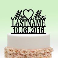 ivisi Personalized Wedding Cake Topper Custom Initial Name Decoration Anniversary Gift (Design 10) N6