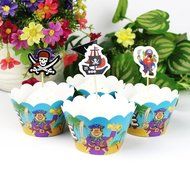 Winrase&reg; Set of 12 Chic Batman Mouth Kids Birthday Party Decoration Paper Cupcake Liner Wrap Wrappers with Toppers... N50