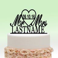 ivisi Personalized Wedding Cake Topper Custom Initial Name Decoration Anniversary Gift (Design 10) N7