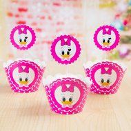 Winrase&reg; Set of 12 Chic Batman Mouth Kids Birthday Party Decoration Paper Cupcake Liner Wrap Wrappers with Toppers... N53