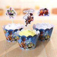 Winrase&reg; Set of 12 Chic Batman Mouth Kids Birthday Party Decoration Paper Cupcake Liner Wrap Wrappers with Toppers... N54
