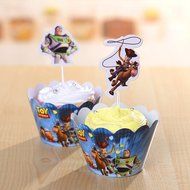Winrase&reg; Set of 12 Chic Batman Mouth Kids Birthday Party Decoration Paper Cupcake Liner Wrap Wrappers with Toppers... N55