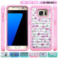 Galaxy S7 Edge Case, HLCT Rugged Shock Proof Dual-Layer Case for Samsung Galaxy S7 Edge (2016) (Green White A) N14