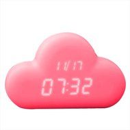 Generic Digital Clock in Cloud Shape Light Red