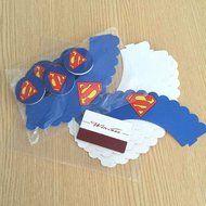 Winrase&reg; Set of 12 Chic Batman Mouth Kids Birthday Party Decoration Paper Cupcake Liner Wrap Wrappers with Toppers... N59