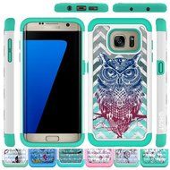 Galaxy S7 Edge Case, HLCT Rugged Shock Proof Dual-Layer Case for Samsung Galaxy S7 Edge (2016) (Green White A) N16