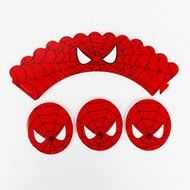 Winrase&reg; Set of 12 Chic Batman Mouth Kids Birthday Party Decoration Paper Cupcake Liner Wrap Wrappers with Toppers... N60