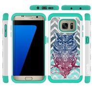 Galaxy S7 Edge Case, HLCT Rugged Shock Proof Dual-Layer Case for Samsung Galaxy S7 Edge (2016) (Green White A) N17