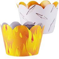 Fire Truck Flame Theme Cupcake Wrappers, Blaze, Confetti Couture Party Supplies, 36 Wraps N8