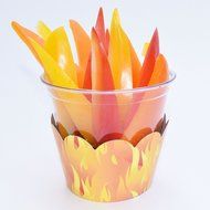Fire Truck Flame Theme Cupcake Wrappers, Blaze, Confetti Couture Party Supplies, 36 Wraps N9