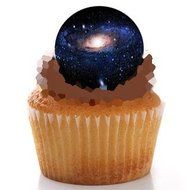 20 OUTER SPACE PLANETS Solar System Universe Galaxy Galactic Stars LARGE 2&quot; SIZE Decorative Wafer Paper Cake Toppers... N2