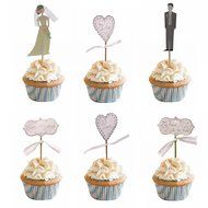 M2cbridge 48 Pack Ballerina Fairy Cupcake Toppers Cupcake Sticks Food Flags for Weddings or Parties (12 Bride+... N6