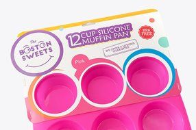 Silicone Muffin &amp; Cupcake Pan - 12 Cups Pink Mold &amp; Baking Tray- Reusable, Non-Stick Bakeware - Heat Resistant... N6