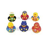 24 Rubber Ducks Superhero &amp; Villian Bathtub Boy&#039;s Birthday Party Favors Cake Toppers