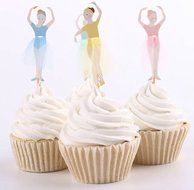 Yunko 48 Ballet Girls Dancers Fun Cupcake Decorative Toppers Cupcake Decorating Tools for Birthday Party N4
