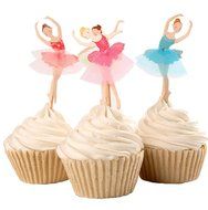 Yunko 48 Ballet Girls Dancers Fun Cupcake Decorative Toppers Cupcake Decorating Tools for Birthday Party N5