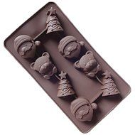 JLHua Christmas Tree Santa Bell Silicone Cake Candy Mould Chocolate Mold Ice Cube Tray,Random Color