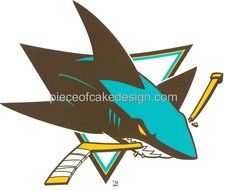 1/4 Sheet ~ San Jose Sharks NHL Hockey Logo ~ Edible Image Cake/Cupcake Topper!!!